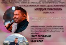 Artistul PEPE, în recital la „Festivalul Mărțișor Dorohoian”Ediția din acest an a Festivalului „Mărțișor Dorohoian” va avea loc vineri, 28 februarie și sâmbătă, 1 martie, ora 17:00 la Sala Teatrului din Dorohoi.
